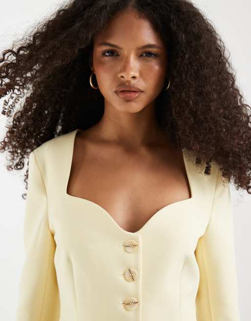 ASOS DESIGN - Gilet sartoriale in lino color cioccolato con bottoni, 3 di 4