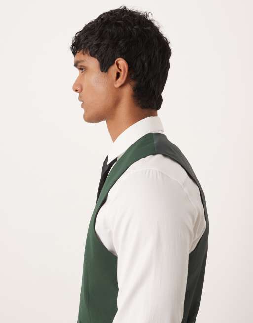 ASOS DESIGN - Gilet slim da abito verde, 4 di 5