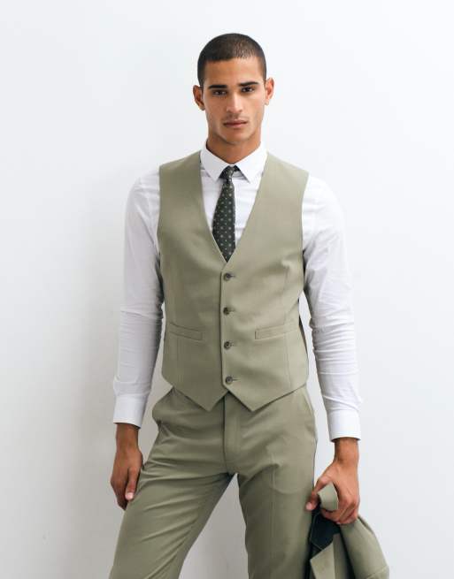 ASOS DESIGN - Gilet slim da abito verde, 3 di 5