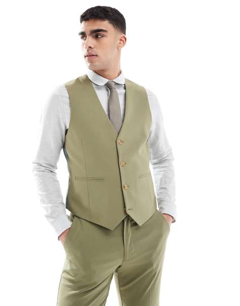 ASOS DESIGN - Gilet slim verde oliva - view 1