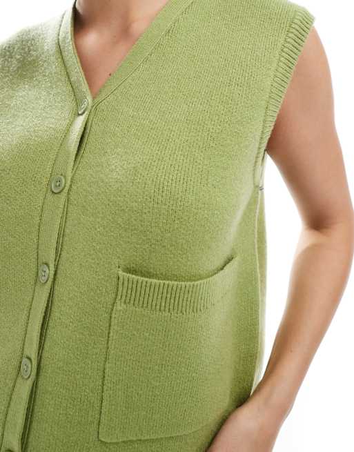 ASOS DESIGN - Gilet squadrato strutturato verde, 2 di 4