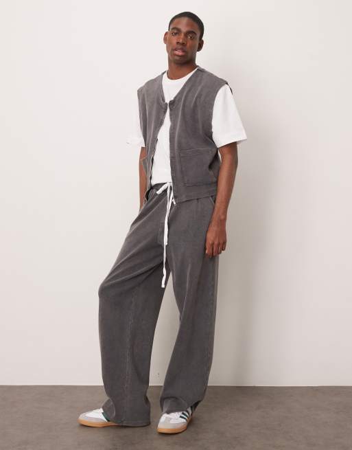 ASOS DESIGN - Gilet texturé coupe carrée oversize - Noir délavé, 2 de 4