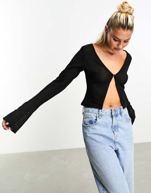 ASOS DESIGN - Gilet texturé fendu devant - Noir