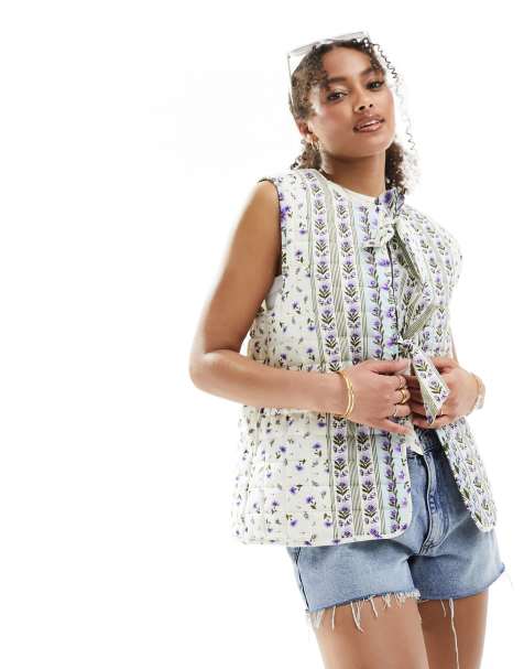 ASOS DESIGN - Gilet trapuntato bianco con fiocchi - view 1
