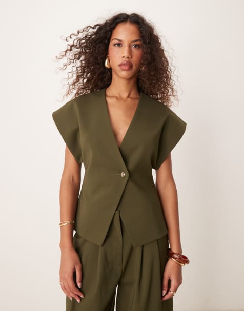 ASOS DESIGN - Gilet verde oliva in coordinato - view 1
