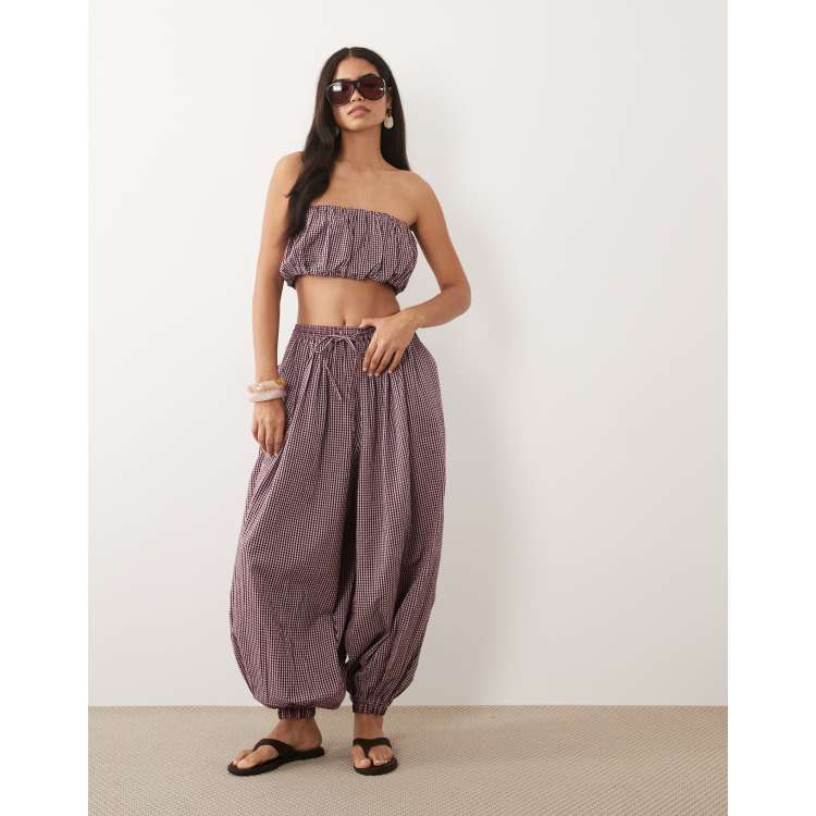 ASOS DESIGN gingham balloon pants set | ASOS