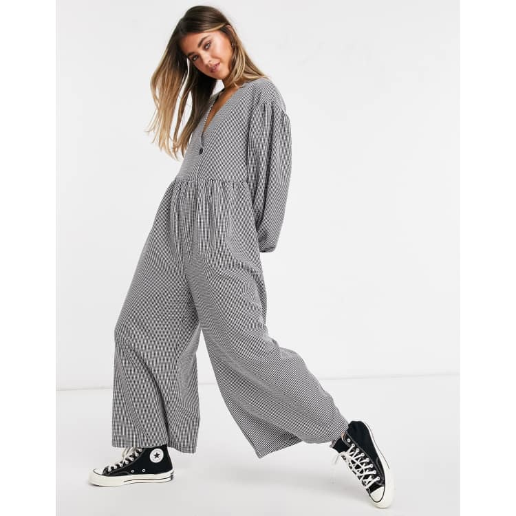 Asos black store and white jumpsuit