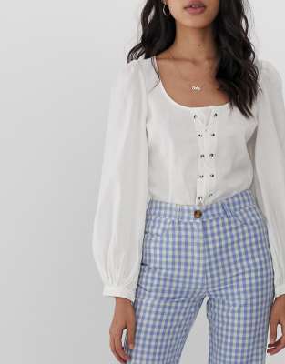 gingham flare pants