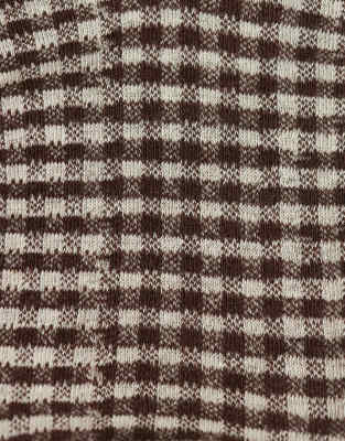 Asos Design Gingham Pattern Socks With Top Frills In Multi