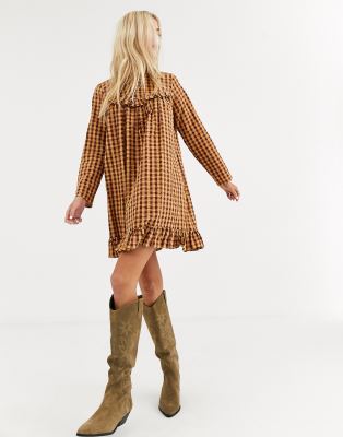asos checked dress