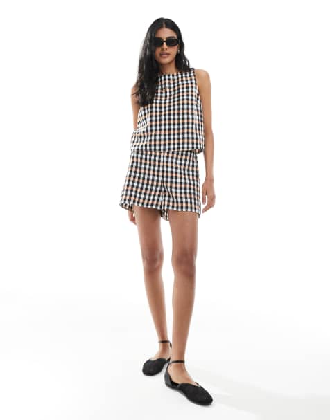 ASOS DESIGN – Ginghamrutiga boxershorts, del av set - view 1