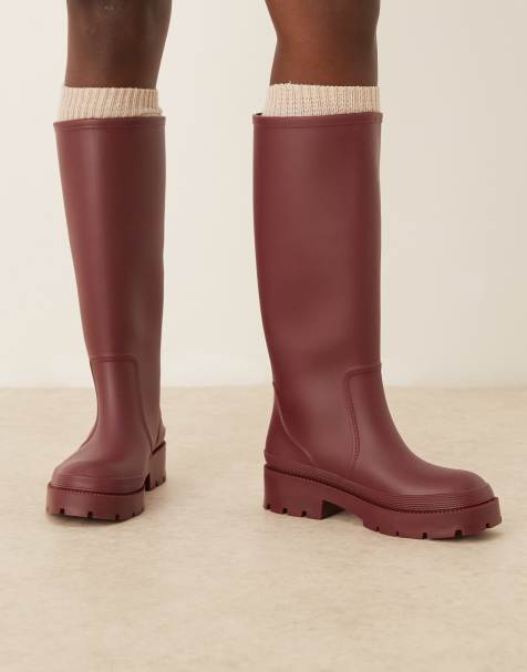 ASOS DESIGN - Ginny - Bordeauxrøde gummistøvler - view 1