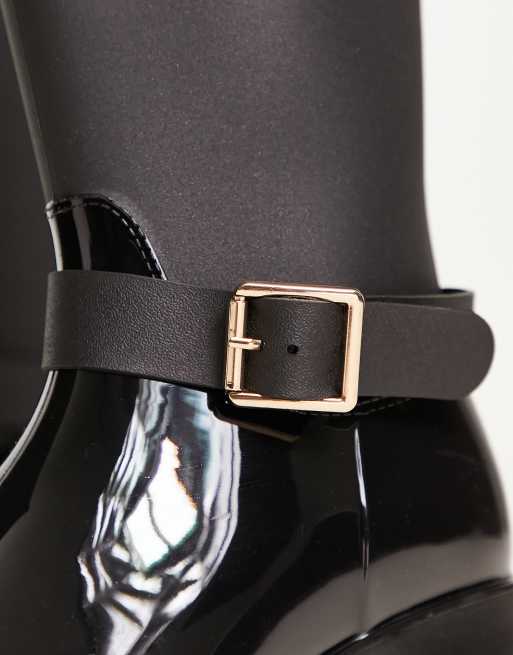 ASOS DESIGN - Ginny - Bottes de pluie style motard - Noir, 3 de 4
