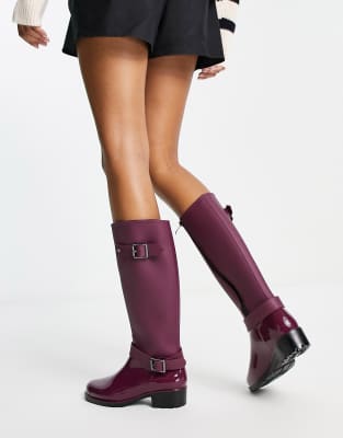 burgundy wellies