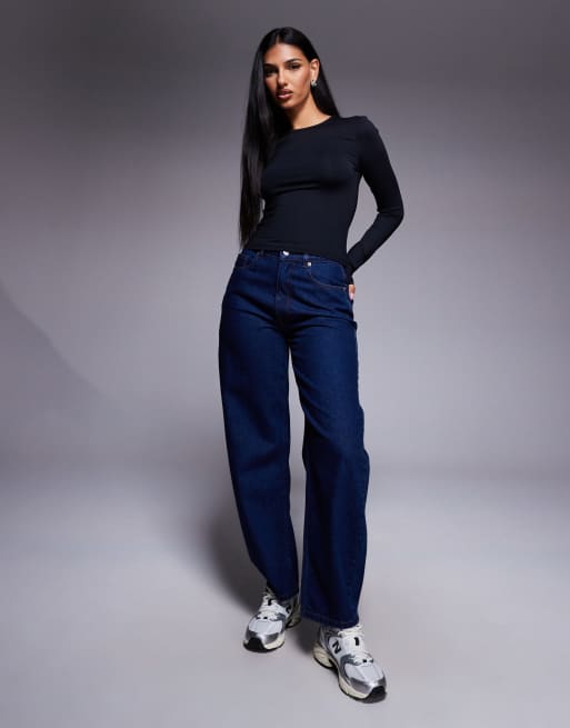 ASOS DESIGN - Gladde top van polyamide met lange mouwen in zwart, 2 van 4