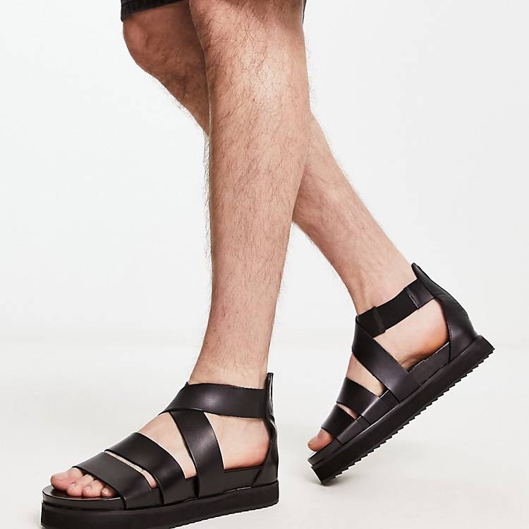 ASOS DESIGN gladiator sandals in black with chunky sole | ASOS