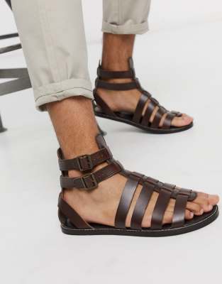 ASOS DESIGN gladiator sandals in brown 