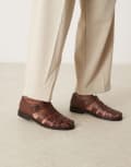 [ASOS DESIGN] ASOS DESIGN gladiator sandals in brown leather 42 Brown