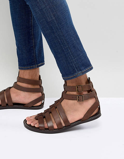 ASOS DESIGN Gladiator Sandals In Leather