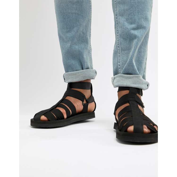 ASOS DESIGN Gladiator Tech Sandals In Black ASOS