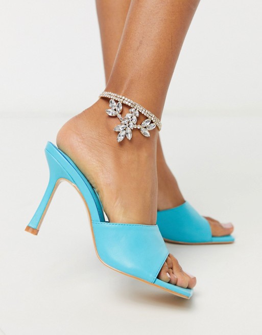 ASOS DESIGN glam anklet with crystal drop in gold tone