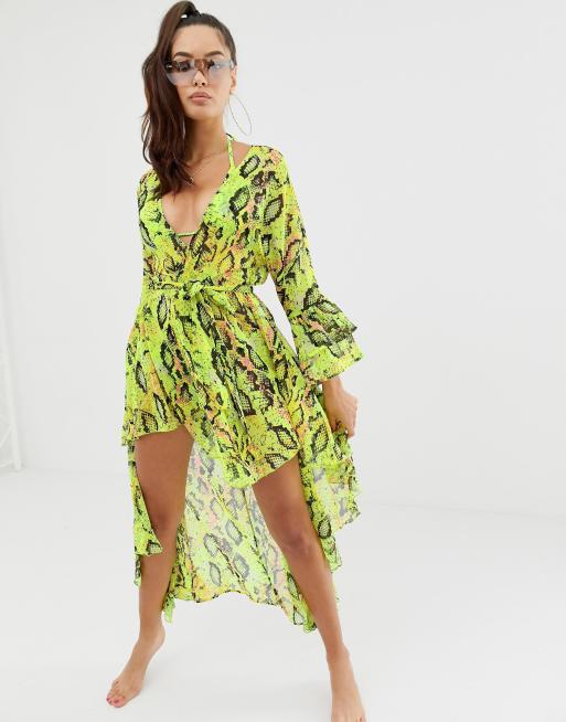 Snake print best sale beach cover up