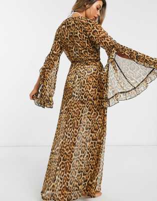 leopard maxi kimono