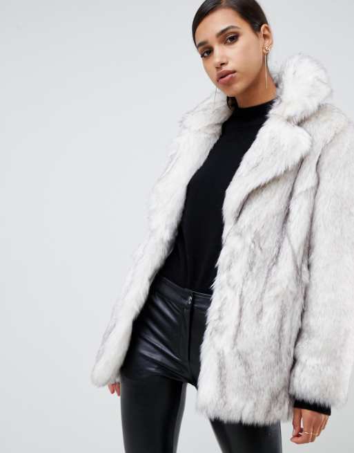 Asos white fur coat sale