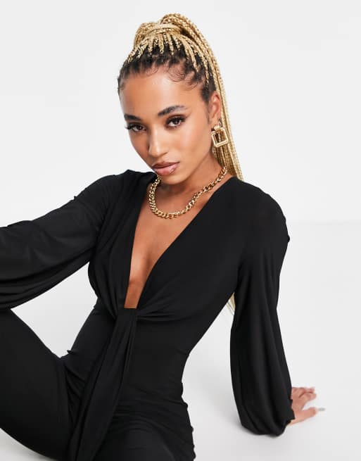 ASOS EDITION cross front jumpsuit with tie