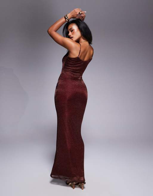 glitter knit maxi dress ROSE GOLD SPARKLY KNIT MAXI DRESS | CULT MIA main image 0
