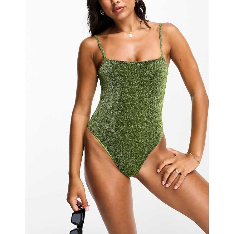 Asos store green swimsuit