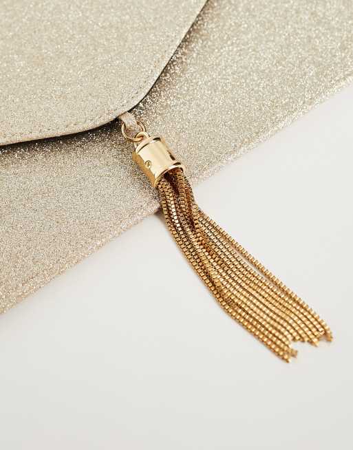 Asos gold online clutch