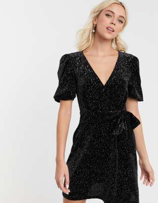 black glitter velvet dress