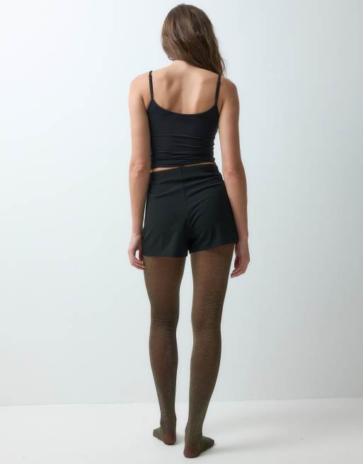 ASOS DESIGN Glitzerstrumpfhose in Schwarz und Gold, 2 von 3