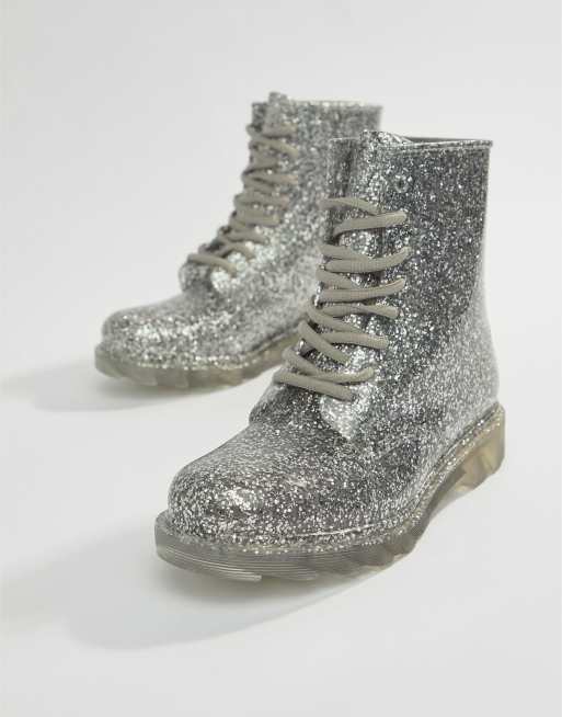 Glitter rubber sales boots