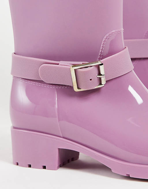 Shoes Boots/Glossy riding boot wellie in mauve 