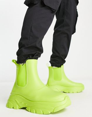 ASOS DESIGN glow in the dark chelsea gumboots with chunky sole  - ASOS Price Checker