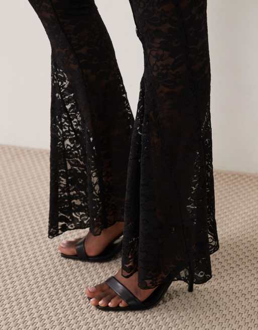 ASOS DESIGN godet blondebukser med svaj i sort, 3 af 5