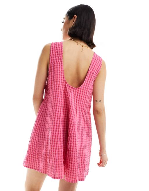 Pink gingham playsuit online