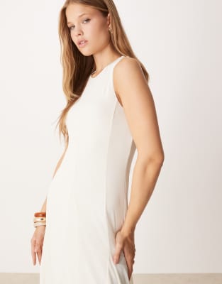 Asos Design Godet Insert Maxi Dress In White