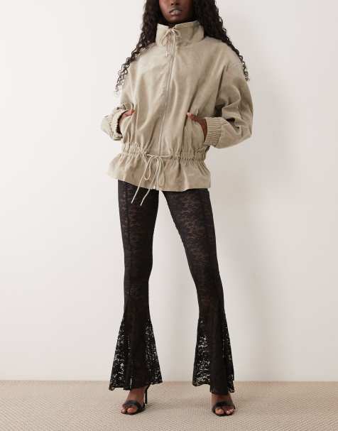 ASOS DESIGN godet lace flared trouser in black - view 1