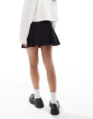 Asos Design Pleated Mini Skirt In Black