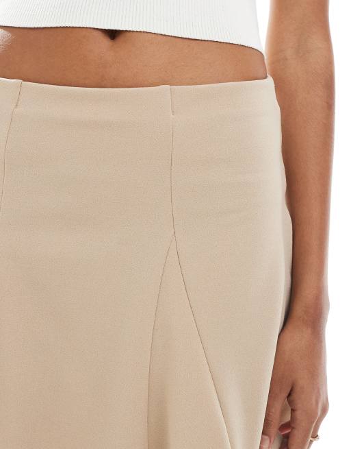 ASOS DESIGN godet mini skirt in stone, 3 of 5