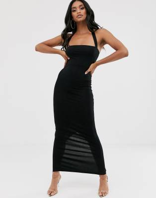 asos design halter maxi dress with split detail