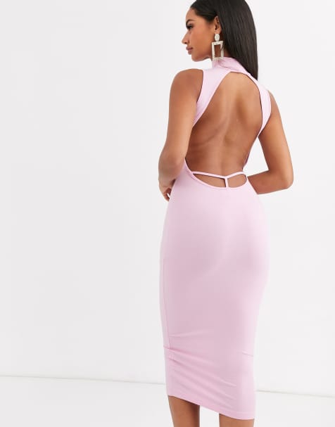 ASOS DESIGN – Going Out – Bodycon-Midikleid in Rosa