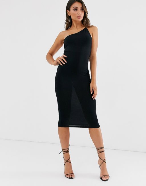 ASOS DESIGN going out one shoulder bodycon midi dress ASOS