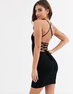 black strappy back dress