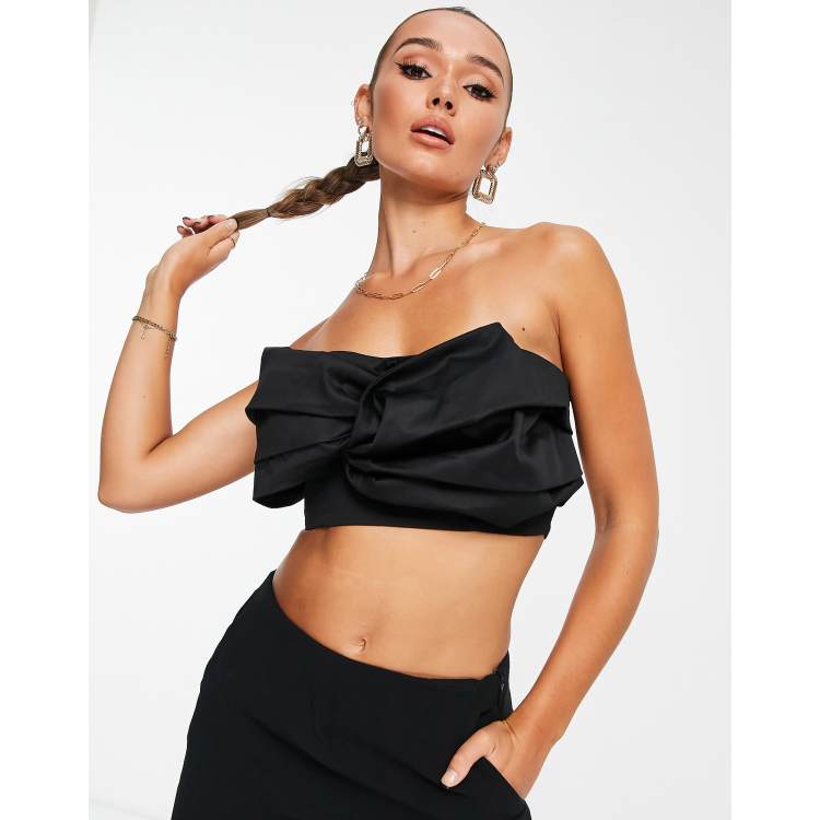 Shape Black Bandeau Crop Top