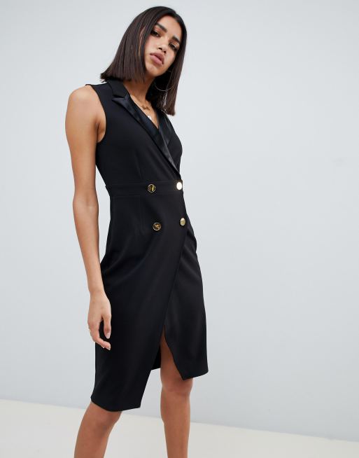 Asos black outlet tuxedo dress