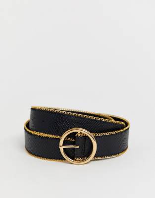 black belt gold circle buckle